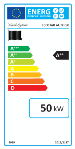 ECOSTAR AUTO 50 kW pelet kazán energetika címke